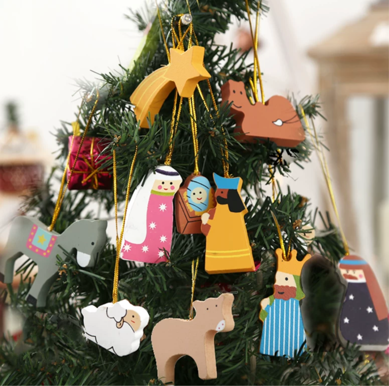 Nativity scene tree ornaments