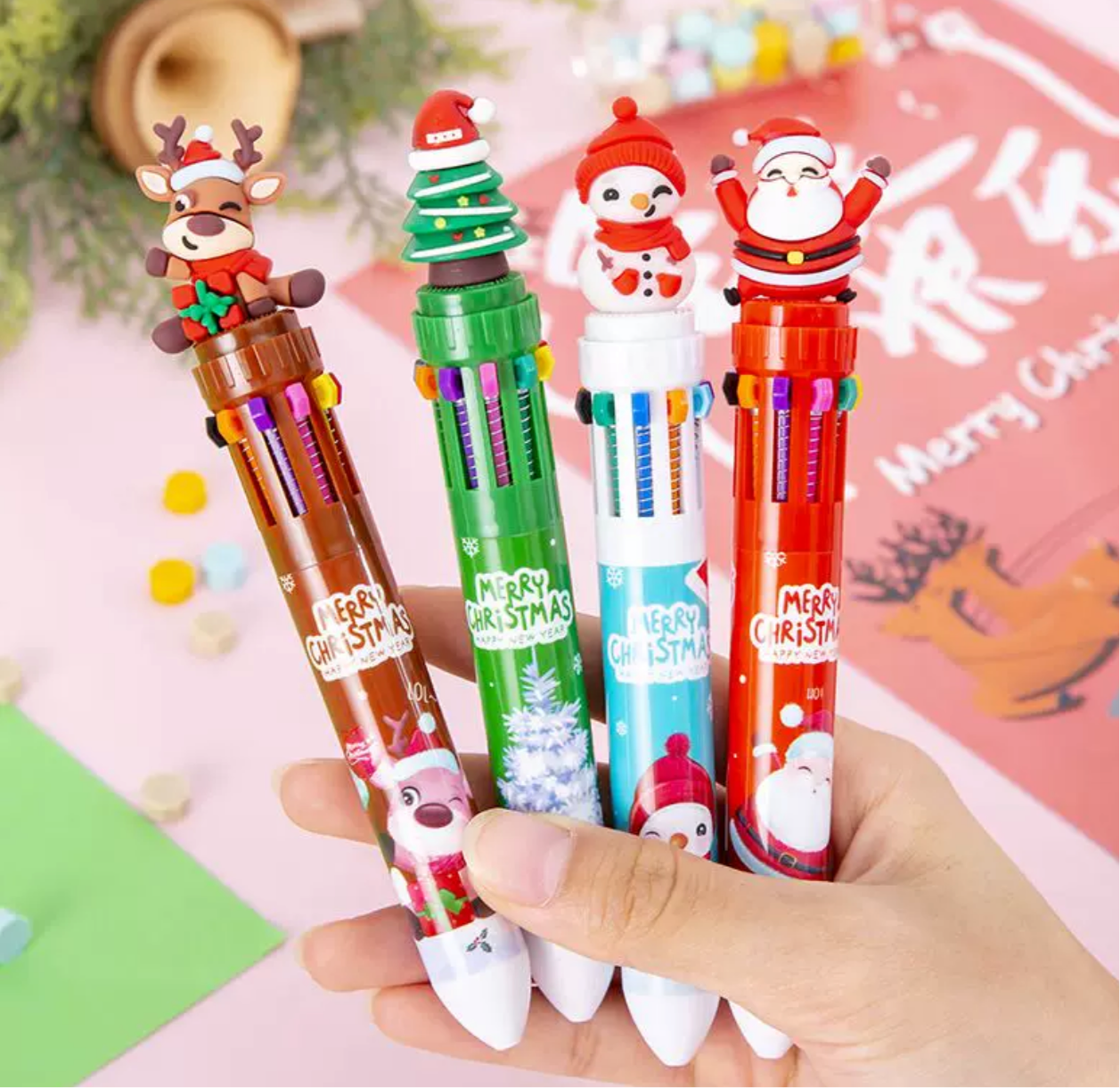 Set of 4 Christmas pens