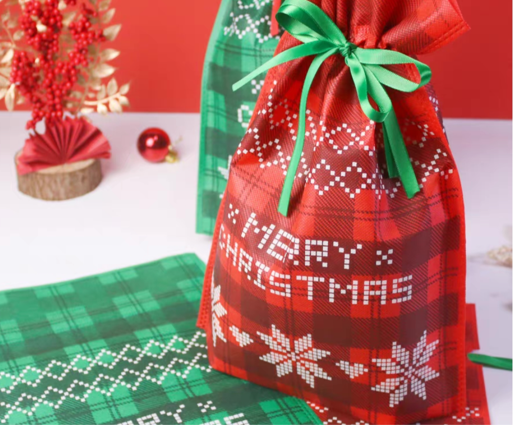 Reusable Christmas Wrapping Bags - set of 6