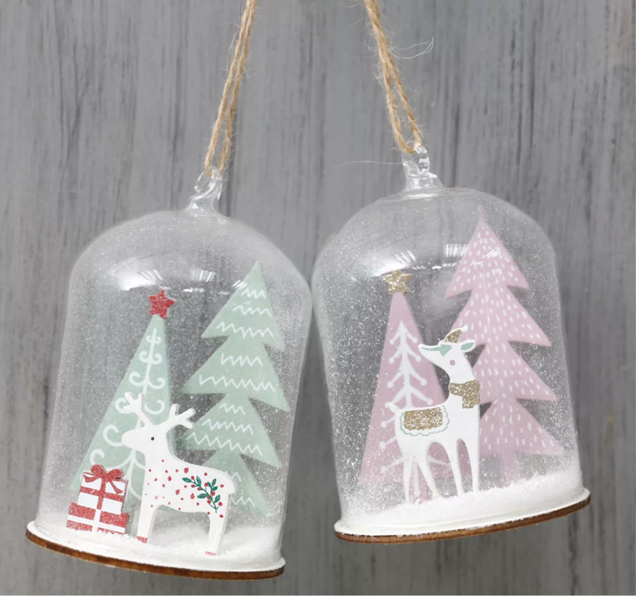 Reindeer Snowglobe Tree Ornaments
