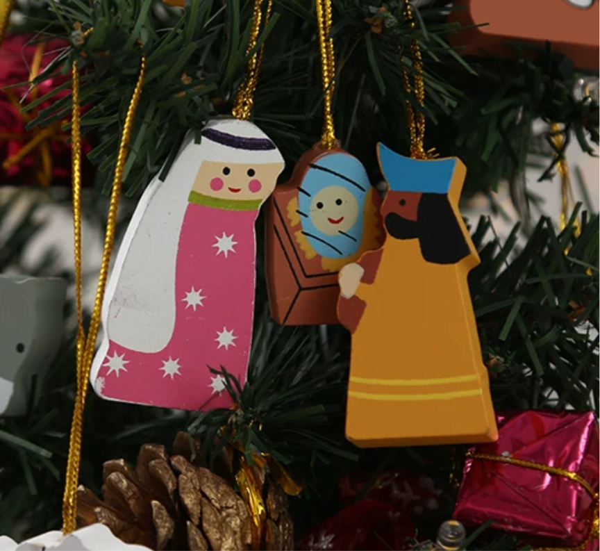 Nativity scene tree ornaments