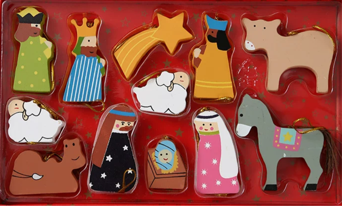 Nativity scene tree ornaments