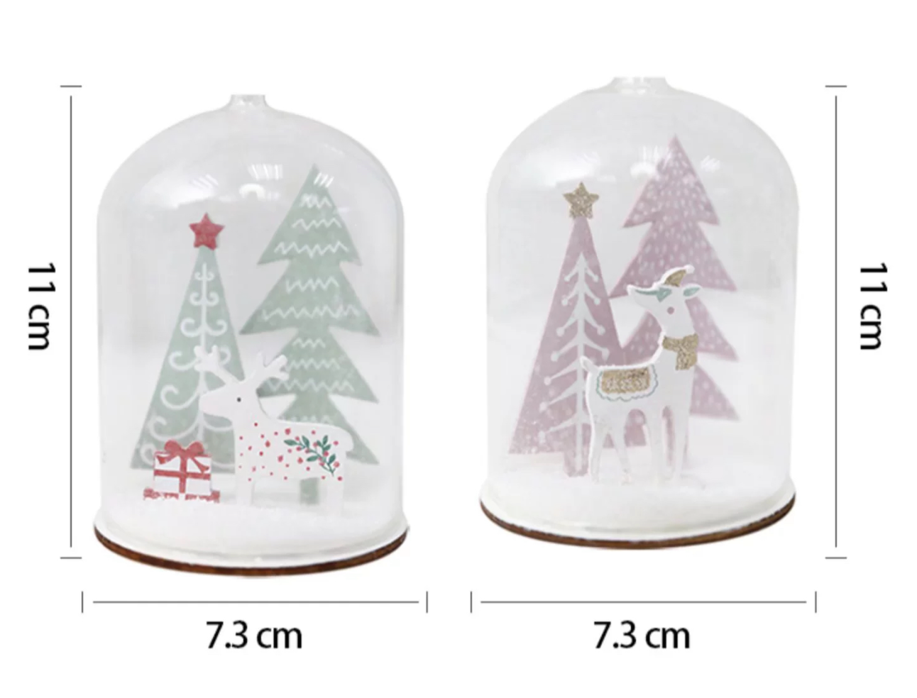 Reindeer Snowglobe Tree Ornaments