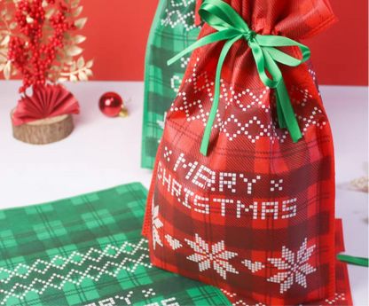 Reusable Christmas Wrapping Bags - set of 6