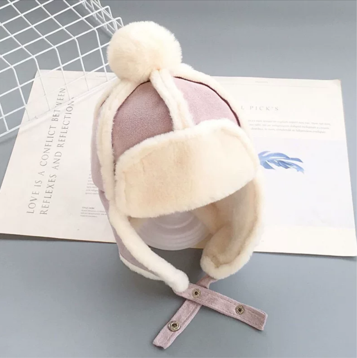Kids Sheepskin Style Wooly Hat