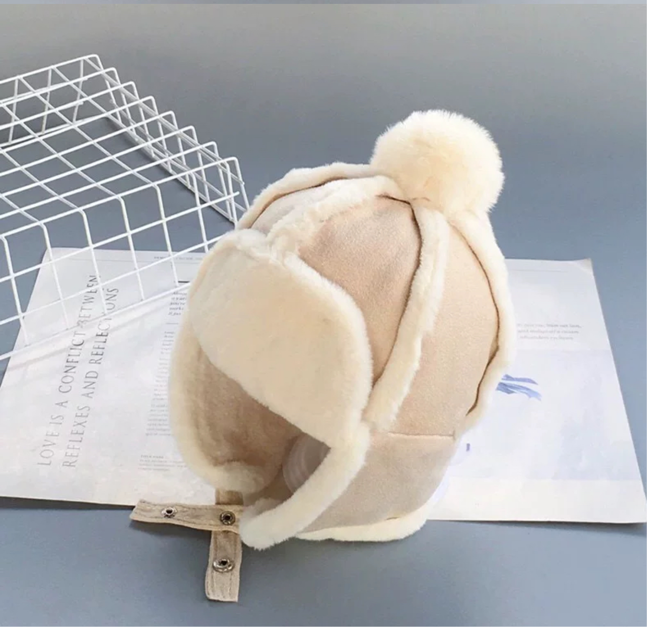 Kids Sheepskin Style Wooly Hat