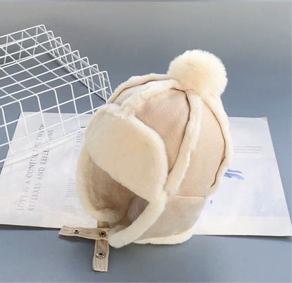 Kids Sheepskin Style Wooly Hat