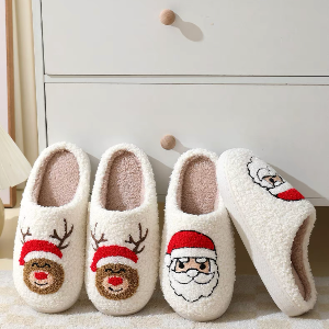 Rudolf and Father Christmas Cosy Slippers